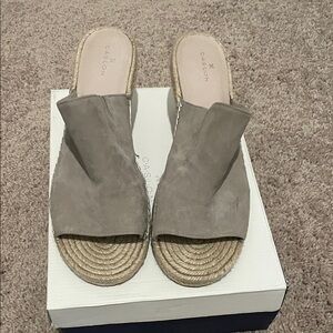 Caslon Women's Gray Suede Espadrille Slides